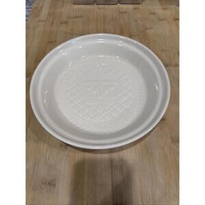 Longaberger Heritage 10 Inch Pie Plate Ivory Collectors Club Edition *
